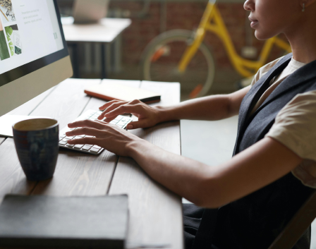 Woman working at a desk